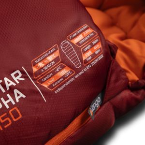 Vango Nitestar Alpha 450 Ultralight Mummy Sleeping Bag – Winery, DofE Recommended