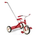 Radio Flyer Classic Tricycle with Push Handle, Red, 10-12 Inches, For Ages 2 - 4 Years