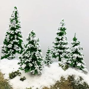 Warmtree 22PCS Mixed Scale Model Trees, Mini Snow Pine Model Trees 2-6 Inch, for Diorama Supplies Christmas Accessories Miniature Christmas Trees Micro Train Landscape Railway Sand Table