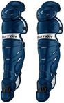 Easton Elite-X Catcher's Leg Guards, Intermediate, Navy/Silver