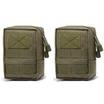 TRIWONDER Tactical Molle Bag Outdoor Accessory Bag Utility EDC Pouch for Backpack Vest Military Airsoft Shooting Storage Bag (Green - 2 Pack)