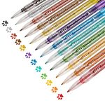 Metallic Paint Pens,12 Pack Acrylic Paint Pens for Paper,Wood,Rock Painting,Plastic,Metal,Leather,Glass and Stone,Water Based Permanent Marker Set for Kids & Adult.