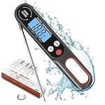 Digital Meat Thermometers for Air Fryers Cooking, Food Thermometer Instant Read BBQ Cooking Thermometer with Foldable Long Probe and Backlight Screen Magnetic Back for Kitchen,Milk(Battery Included)