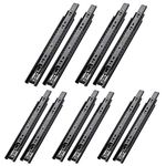 AOLISHENG 5 Pair Drawer Runners Drawer Slides 600mm 45kg Load Capacity Heavy Duty Draw Sliders Full Extension Ball Bearing Kitchen Cabinet Black Draw Runners Replacement Rails Side Mount