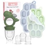 Baby Breastmilk Popsicle Molds with Baby Fruit Feeder Pacifier - btrfe Baby Silicone Nibble Freezer Tray Food Storage Containers for Toddler Teething & Infant Self Feeding,Green