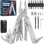 BIBURY Multitools, Multi Tool Foldable Pliers with Upgraded Scissors and Screwdriver Set, Stainless Steel Multitools with Nylon Pouch, Ideal for Camping, Outdoor, Repairing - Gift for Dad Men - Pro