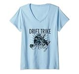 Womens Drift Trike King Motorized Drifting Tricycle Drift Trike V-Neck T-Shirt