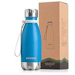 koodee Kids Water Bottle for School, 9 oz Stainless Steel Double Wall Vacuum Insulated Water Bottle for Back to School, Cola Shape Leak Proof Sports Flask (Sky Blue)