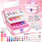 TESSGO Kids Makeup Kit for Girls, Washable Teen Girls Make Up Set 42PCS, Safe & Non-Toxic Children Pretend Play Makeup Kit for 3-12 Year Old Kids, Beauty Cosmetic Toys as Christmas Birthday Party Gift