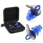 Hearprotek Ear Plugs for Swimming Adults, Silicone Waterproof Swimming Ear Plugs for Ear Protection, Custom-Fit Reusable Ear Plugs for Swimming, Bathing, Showering, Surfing, Kayaking(Blue)