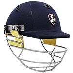 SG BLAZETECH Cricket Helmet | Navy Blue | Size: Large | For Men & Boys | Adjustable Steel Grill | Back Support Strap | Lightweight approx 450g