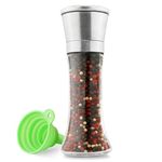 M JINGMEI Salt and Pepper Grinder - Premium Stainless Steel Salt and Pepper Mill with Adjustable Coarseness - Salt Grinder and Pepper Shaker Mill (1PCS)