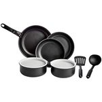 Amazon Basics Cookware Set with Lids and Removable Handle -10 Piece (Without Induction Base)