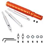 O'SKOOL Carbide Wood Turning Tools Set for Lathe Includes Diamond, Round, and Square Shape Replaceable Carbide Tipped Turning Lathe Chisels Wood Turning Projects for Turn Pens or Ornaments