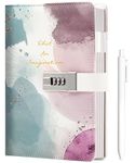 CAGIE Diary for Girls Age 8-12 Gifts for 9 10 11 12 Year Old Girls Diary with Lock, Spilling Ink Design 192 Pages Lock Diary with Pen, 5.7 x 8.5 Inch Birthday Gifts for Girl Journal with Lock