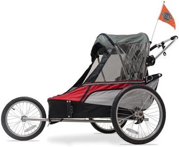 Wike Premium Double Children's Bicycle Trailer - includes Stroller Jogger Kits - accommodates up to 2 children 52in tall/100lbs, includes safety seat padding, 2 bike hitches, rear reflectors & screens