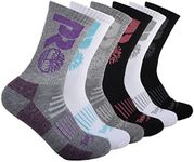 Timberland PRO Women's 6-Pack Marled Sole Half Cushioned Crew Socks, Multi, One Size