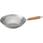 Helen Chen's Asian Kitchen 14-inch Carbon Steel Flat Bottom Lidded Wok Set