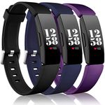 Wepro Bands Compatible with Fitbit Inspire HR & Ace 2 for Women Men Kids, Small, Wristband Sports Strap Band for Fitbit Ace 2 & Inspire Fitness Tracker, Black, Navy Blue, Plum