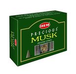 Precious Musk - Case of 12 Boxes 10 Cones Each - HEM Incense From India
