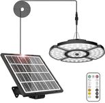 Linke Solar Shed Light Outdoor Indoor, 152LED Motion Sensor Solar Pendant Light with Remote Control 2700K/4000K/6500K, 4 Lighting Modes Solar Powered Light for Gazebo Garage Home Garden