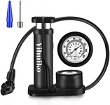 Mini Bicycle Pump Bike Foot Pump 120 PSI Foot Activated Floor Pump with Extra Sensitive Pressure Gauge Portable Air Pump with Gas Ball Needle for All Bike, Fits Presta & Schrader Valve