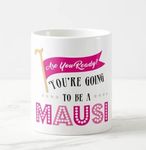 Pretty UR Party are You Ready Going to be Mausi Mug, Baby Shower Mugs, Pregnancy Mug, Gift for Aunt to be, Tea Mugs, Coffee Mugs, Microwave Safe Coffee Mugs, Ceramic Tea Mug – Capacity 325ml