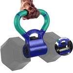 Yes4All Kettlebell Grip - Kettle Grip New Version - Kettle Grip Handle to Convert Dumbbells into Kettlebells for Workouts, c. Kinetic Green/Psychic Purple