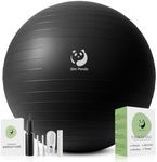 Slim Panda Anti-Burst Exercise Ball - Heavy Duty Stability Ball for Yoga & Fitness - Non-Slip Yoga Ball for Core Training & Posture - Includes Pump