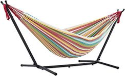 Vivere Double Cotton Hammock with Space Saving Stand and Carry Bag - Salsa