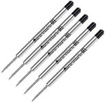 5 - Monteverde Capless Gel Ballpoint Refill to Fit Parker Ballpoint Pens, Needle Point, Extra-Fine (Bulk Packed) (Black)