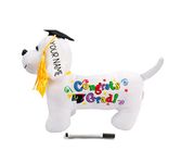 Personalized Class of 2023 Graduation Dog 12 Inch - Custom Autograph Congratulations Gift Stuffed Animal with Custom Name and Year - Congrats Grad