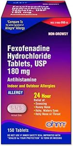 Ohm Fexofenadine Antihistamine Indoor Outdoor Allergy Relief 150Tablets