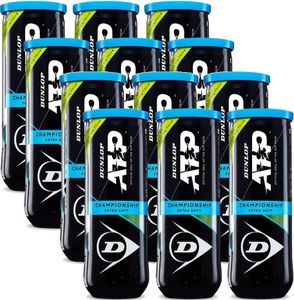 Dunlop ATP Championship Extra Duty Tennis Balls, 12-Can Pack (36 Balls)