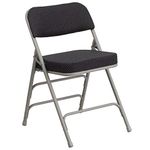 Flash Furniture 4 Pk. HERCULES Series Premium Curved Triple Braced & Double Hinged Black Pin-Dot Fabric Metal Folding Chair