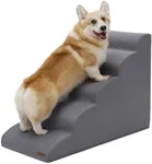 Lesure Dog Stairs for Small Dogs - Dog Ramp for Bed and Couch with CertiPUR-US Certified Foam, Pet Steps with Non-Slip Bottom for Old Cats, Injured Doggies and Puppies, Grey, 5 Steps