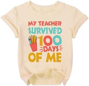 100 Days of School Shirt for Toddler School T Shirt Kids Happy 100th Day Tshirt Boys Girls Gift Tees Tops