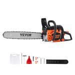 VEVOR Gas Chainsaw, 58CC 20" 3.22HP, Gasoline Powered Chain Saw, Handheld Cordless Petrol Chainsaws for Tree Wood Branch Cutting, Tree Trimming, Land Clearing, Farm Garden Ranch Forest Cutting Use