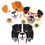 Creative Converting Cute Dogs Shaped Paper Dinner Plates - 8 Pcs,Multicolor,0.5x8.75x7.7inc.