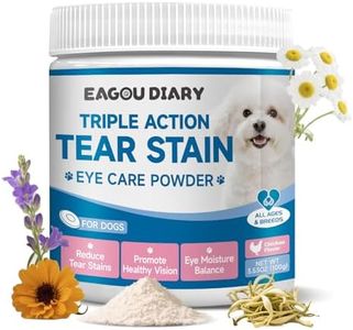 Tear Stain Remover for Dogs Eyes - Dog Tear Stain Remover Supplement for Eye Health & White Fur Care, Lutein, Vitamin, Probiotic Blend, Chicken Flavor, 100g