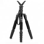 JINSE Rifle Shooting Tripod with V Yoke,19-61 inch Durable Aluminum Frame Adjustable Hunting Tripod Stand for Hunting, Shooting, and Outdoors