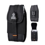 Maezar Cell Phone Holster for Men, Belt Clip Phone Holder, Large Tactical Phone Pouch for iPhone 15 Pro 15 14, for Galaxy S24,Heavy Duty Buckle Closure (XL)