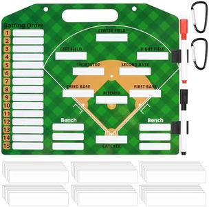 Magnetic Baseball Lineup Board Reusable Double Sided Coaching Clipboard Waterproof Baseball Tactics Marker for Sports Games Handball Softball (M 32 * 28cm)