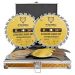 FOXBC 8" Carbide Stacking Dado Blade Set for SawStop, Jet, Dewalt, Bosch Saw - 14 Pieces