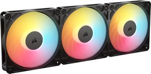 CORSAIR RS120-R ARGB 120mm PWM Reverse Flow Fan - +5V ARGB Connections, 8 RGB LED, High Pressure, Daisy Chain, Magnetic Bearing, Zero RPM, Pack of 3 - Black