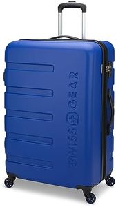 SwissGear Signature Hardside Checked Luggage — Large Suitcase with 4 Spinner Wheels — Cobalt Blue, 28-inch