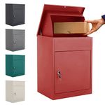 INMOZATA Parcel Box Outdoor Weatherproof Wall Mounted Delivery Box Smart Parcel Drop Box for Secure Multiple Large Delivery Packets & Mails Receiving (Red)