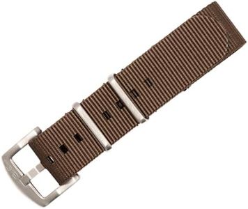 BluShark - Original Collection Military-Style Waterproof Watch Strap, Fits All Timepiece Brands, Durable Nylon Wristwatch Accessories with Stainless Steel Buckle, Burnt Umber, 18mm