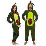 Funziez! Slim Pineapple and Avocado Adult Onesie - Food Halloween Costume - One Piece Cosplay Suit for Adults, Women and Men, Avocado, Small