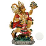 alikiki India Idol Lord Hanuman Statue - 3.9”H Hindu God Flying Hanuman Figurine for Car Dashboard Decor Indian Home Office Mandir Temple Altar Shrine Pooja Item Diwali Puja Gifts